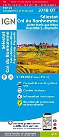 I.G.N - Carte au 1-25.000ème - TOP 25 - 3718OTR (résistante) - Sélestat - Col du Bonhomme - Saint-Marie-Aux-Mines - Kaysersberg - Riquewihr