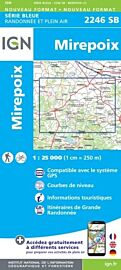 I.G.N - Carte au 1-25.000ème - Série Bleue - 2246 SB - Mirepoix - Montréal