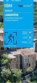I.G.N - Carte au 1-25.000ème - TOP 25 - 2838OT - Largentière - la Bastide-Puylaurent - Vivarais Cévenol