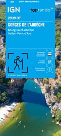 I.G.N - Carte au 1-25.000ème - TOP 25 - 2939 OT - Gorges de l'Ardèche - Bourg-Saint-Andéol - Vallon-Pont-d'Arc