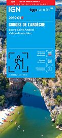 I.G.N - Carte au 1-25.000ème - TOP 25 - 2939 OTR - Gorges de l'Ardèche - Bourg-Saint-Andéol - Vallon-Pont-d'Arc (résistante)