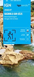 I.G.N - Carte au 1-25.000ème - TOP 25 - 2940OT - Bagnols-Sur-Cèze - Pont-Saint-Esprit - Gorges de la Cèze