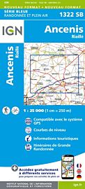 I.G.N Carte au 1-25.000ème - Série bleue - 1322 SB - Ancenis - Riaillé
