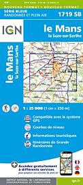 I.G.N Carte au 1-25.000ème - Série bleue - 1719 SB - Le Mans - La Suze-sur-Sarthe