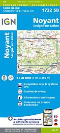 I.G.N Carte au 1-25.000ème - Série bleue - 1722 SB - Noyant - Savigné-sur-Lathan