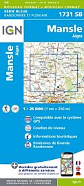 I.G.N Carte au 1-25.000ème - Série bleue - 1731 SB - Mansle - Aigre
