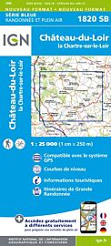 I.G.N Carte au 1-25.000ème - Série bleue - 1820 SB - Château du Loir - La Chartre sur le Loir
