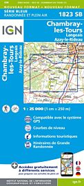 I.G.N Carte au 1-25.000ème - Série bleue - 1823 SB - Chambray les Tours - Langeais - Azay le Rideau