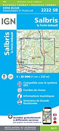 I.G.N Carte au 1-25.000ème - Série bleue - 2222 SB - Salbris - La Ferté Imbault