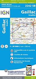 I.G.N Carte au 1-25.000ème - Série bleue - 2242 SB - Gaillac - Graulhet