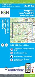 I.G.N Carte au 1-25.000ème - Série bleue - 2321 SB - Argent sur Sauldre - Brinon sur Sauldre