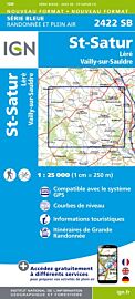 I.G.N Carte au 1-25.000ème - Série bleue - 2422 SB - St-Satur - Léré - Vailly-sur-Sauldre