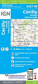 I.G.N Carte au 1-25.000ème - Série bleue - 2427 SB - Cérilly - Hérisson - Vallon en Sully
