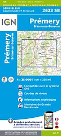 I.G.N Carte au 1-25.000ème - Série bleue - 2623 SB - Prémery - Brignon sur Beuvron
