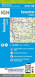 I.G.N Carte au 1-25.000ème - Série bleue - 2632 SB - Issoire - Cunlhat
