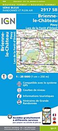I.G.N Carte au 1-25.000ème - Série bleue - 2917 SB - Bienne le Château - Piney - Lacs de la forêt d'Orient