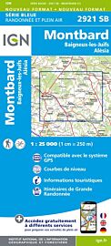 I.G.N Carte au 1-25.000ème - Série bleue - 2921SB - Montbard - Bagneus-les-Juifs - Alésia