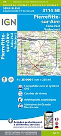 I.G.N Carte au 1-25.000ème - Série bleue - 3114 - Pierrfitte-sur-Aire - Fains-Véel - Vaubecourt
