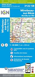 I.G.N Carte au 1-25.000ème - Série bleue - 3122 SB - Mirebeau-sur-Bèze - Marcilly-sur-Tille