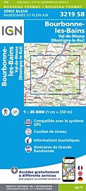 I.G.N Carte au 1-25.000ème - Série bleue - 3219 SB - Bourbonne-les-Bains - Val-de-Meuse (Montigny-le-Roi)