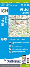 I.G.N Carte au 1-25.000ème - Série bleue - 3318 SB - Vittel - Lamarche - Contrexeville