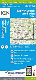 I.G.N Carte au 1-25.000ème - Série bleue - 3319 SB - Monthureux-sur-Saône - Voisey