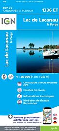I.G.N Carte au 1-25.000ème - TOP 25 - 1336 ET - Lac de Lacanau - Le Porge