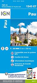I.G.N Carte au 1-25.000ème - Top 25 - 1545ET - Pau