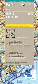 IGN - Carte Aéronautique OACI 948 - France sud-est - Plastifiée - Edition 2025