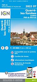 I.G.N - Carte au 1-25.000ème - TOP 25 - 2822OT - Quarré-les-Tombes - Saulieu - PNR du Morvan