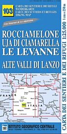 Istituto Geografico Centrale (I.G.C) - N°103 - Rocciamelone - Uja di Ciamarella - Le Levanne - Vieille vallée du Lanzo