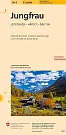 Carte OFTS (cartes Topos Suisses) - Carte de randonnées - n°264T - Jungfrau, Lötschental, Aletsch, Mürren