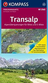 Kompass - Carte cyclo n°2565 -  Transalpes (Carte des itinéraires cyclables longue distance dans les Alpes)