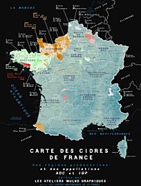 Les ateliers graphiques Mulko - Poster - Carte des cidres de France