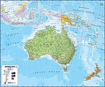 Maps international - Carte murale plastifiée - Australasie politique (en anglais)