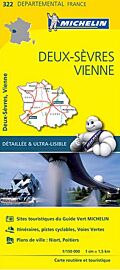 Michelin - Carte "Départements" N°322 - Deux-Sèvres - Vienne