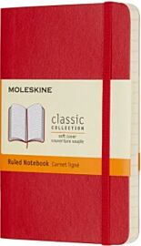 Moleskine - Carnet format poche ligné - Souple - Rouge écarlate