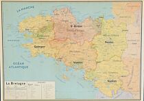 Pappus éditions - Poster - Carte de Bretagne Vintage (petit format)