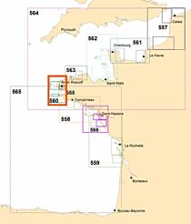 SHOM - Atlas des courants de marées - Ref.560-UJA - Mer d'Iroise - De l'Île Vierge à la pointe de Penmarc'h