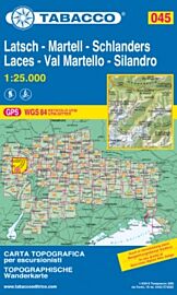 Tabacco - Carte de randonnées - 045 - Laces - Val Martello - Silandro 