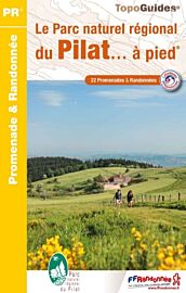 22 promenades à travers le Parc Naturel Régional du Pilat, site naturel riche en contrastes.  A l’est, les coteaux viticoles aux ambiances méditerranéennes surplombent le Rhône et mille mètres plus haut s'étendent des espaces couverts de landes. A l'ouest