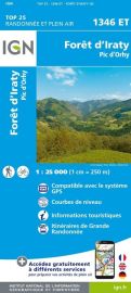 I.G.N - Carte au 1-25.000ème - TOP 25 - 1346 ET - Forêt d'Iraty - Pic d'Orhy