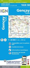 I.G.N - Carte au 1-25.000ème - Série bleue - 1828 SB - Gençay - Persac