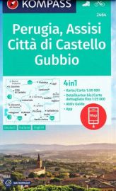 Kompass - Carte de randonnées - n°2464 - Perugia, Assisi, Citta di Castello Gubbio
