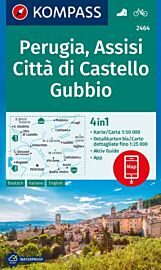 Kompass - Carte de randonnées - n°2464 - Perugia, Assisi, Città di Castello, Gubbio
