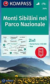 Kompass - Carte de randonnées - n°2474 - Monti Sibillini nel Parco Nazionale