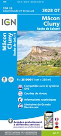 I.G.N - Carte au 1-25.000ème - TOP 25 - 3028 OT - Mâcon - Cluny - Roche de Solutré