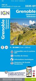 I.G.N - Carte au 1-25.000ème - TOP 25 - 3335 OT - Grenoble - Chamrousse - Belledonne