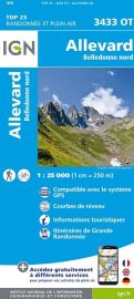 I.G.N - Carte au 1-25.000ème - Série bleue Top 25 - 3433OT - Allevard - Belledonne nord