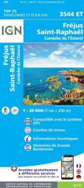 I.G.N - Carte au 1-25.000ème - Top 25 - 3544 ET - Fréjus, Saint-Raphaël, Corniche de l'Esterel